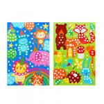 Аппликация из самоклеящихся наклеек "Кружочек", 2 картинки, наклейки, бумага, 20х30см, 6 дизайнов