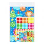 Аппликация из самоклеящихся наклеек "Кружочек", 2 картинки, наклейки, бумага, 20х30см, 6 дизайнов