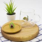 Кружка с крышкой стеклянная Авокадо