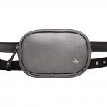 Женская кожаная поясная сумка Alma Silver Grey