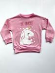 Джемпер для девочки розового цвета  "Единорог"
