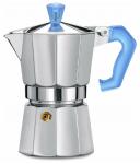 Гейзерная кофеварка PEZZETTI ITALEXPRESS с синей ручкой