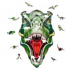 ***Деревянный пазл-головоломка EWA Динозавр T-REX XL (40x24 см) коробка-картон