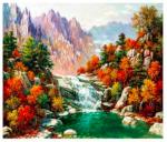 Алмазная мозаика арт. GB77232 Природа в горах 30х40 полная выкладка на подрамнике=