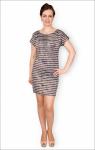 Платье - туника, вискозное (батик), Полоска, сепия (355-3)