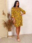 Платье с карманами футер с лайкрой, желток (689-2)