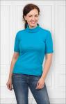 Водолазка женская, рибана с лайкрой, бирюза (440-4)