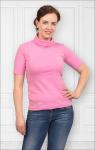 Водолазка женская, рибана с лайкрой, розовый (440-8)