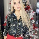 Блузка Цепи черная K2-118