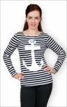 Кофта интерлок - пенье, принт, черно-белый (175-3)