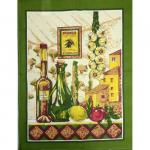 Полотенце вафельное кухонное Сицилия зелёное