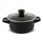 Кастрюля DUO со стеклянной крышкой 18см., 1.5л. чёрный