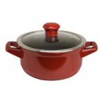 Кастрюля DUO со стеклянной крышкой 18см., 1.5л. красный