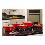 Кастрюля DUO со стеклянной крышкой 18см., 1.5л. красный