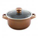 Кастрюля DUO со стеклянной крышкой 18см., 1.5л. медный