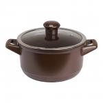 Кастрюля DUO со стеклянной крышкой 20см., 2.5л. шоколад