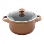 Кастрюля DUO со стеклянной крышкой 20см., 2.5л. медный