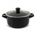 Кастрюля DUO со стеклянной крышкой 22см., 3.2л. чёрный