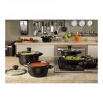 Кастрюля DUO со стеклянной крышкой 22см., 3.2л. чёрный