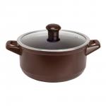 Кастрюля DUO со стеклянной крышкой 22см., 3.2л. шоколад