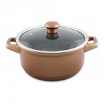 Кастрюля DUO со стеклянной крышкой 22см., 3.2л. медный