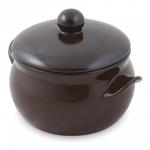 Горшочек для запекания PREMIERE+ с керамической крышкой 11см., 0.5л. шоколад