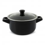 Кастрюля DUO со стеклянной крышкой 24см., 4.3л. чёрный