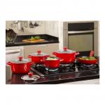 Кастрюля Duo со стекл. крышкой 24см 4.3л красная