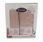 Набор полотенец махровых Гюрсан Турция, 22/574,  Марине Жаккард, 2 предмета 50*90+70*140