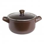 Кастрюля DUO со стеклянной крышкой 24см., 4.3л. шоколад
