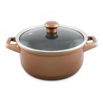 Кастрюля DUO со стеклянной крышкой 24см., 4.3л. медный