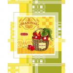 Полотенце вафельное кухонное Ассорти клубника