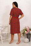 26025 Халат женский 'Клетка', р. 50-60, цв. красный