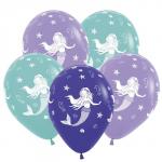 Набор воздушных шаров S 12" (30 см) Русалка 5 шт. 612169
