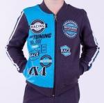 Толстовка детская BT 55-044вп т.серый/бирюзовый