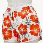 1036 цветы (M-XL) Шорты пр.