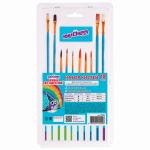 Кисти ЮНЛАНДИЯ "ЮНЫЙ ВОЛШЕБНИК", набор 10шт.(пони - 4шт. синт-4шт. щетина-2шт, кругл, плоск), 200896