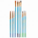 Кисти ЮНЛАНДИЯ "ЮНЫЙ ВОЛШЕБНИК", набор 10шт.(пони - 4шт. синт-4шт. щетина-2шт, кругл, плоск), 200896