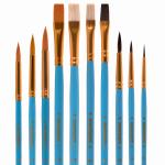 Кисти ЮНЛАНДИЯ "ЮНЫЙ ВОЛШЕБНИК", набор 10шт.(пони - 4шт. синт-4шт. щетина-2шт, кругл, плоск), 200896