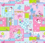 Ткань бязь 150 см ЛЮКС "Аисты"