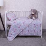 Постельное белье в детскую кроватку из бязи 7273/2 Котики розовый