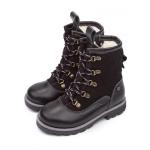Ботинки детск.шерсть 23023 кожа, МИЛАН черный,
