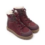 Ботинки детск. шерсть 23019 кожа, МОСКВА бордо