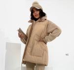 Болоневый жилет с пояском бежевый ZI