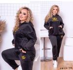 Велюровый костюм Size Plus BG черный M29