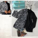 Блузка лайт леопард бело-черная KH110