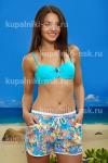 1036 цветы (M-XL) Шорты пр.