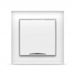 Выключатель одноклавишный "Бриллиант", скрытая установка, еврослот, 10А, 220В, белый, с подсветкой (Китай)