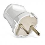 Вилка 6А, 250 В, без заземления, еврослот, белый (Китай)