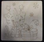 Выжигание-раскраска по дереву Тигренок с подарком